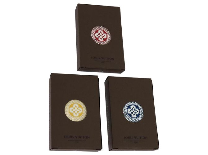 Set di Carte LOUIS VUITTON 3 Rosso Blu Giallo LV Auth 114583SM