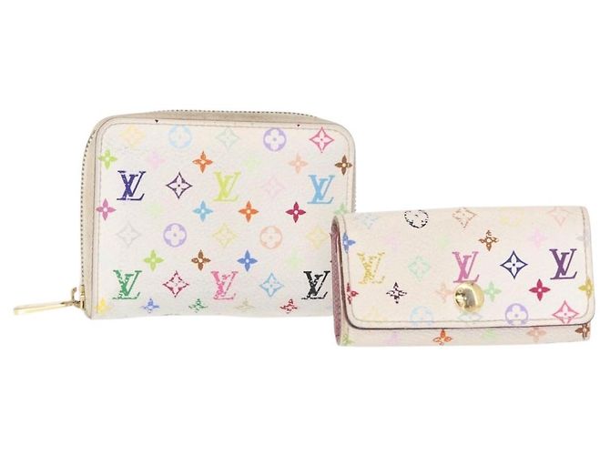 Münzbörse Zippy Multicles 4 von LOUIS VUITTON 2 Set Weiß Auth am9908