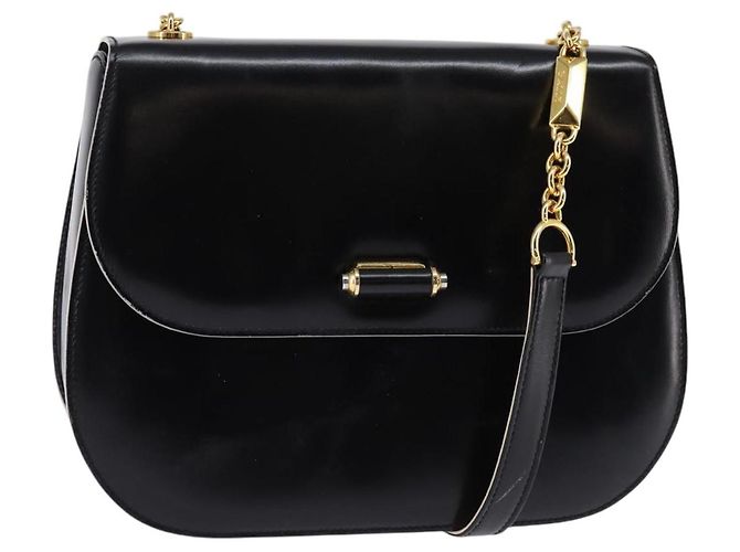 BALLY Borsa a Spalla in Pelle Nera e Oro Auth BA6151 Nero D'oro