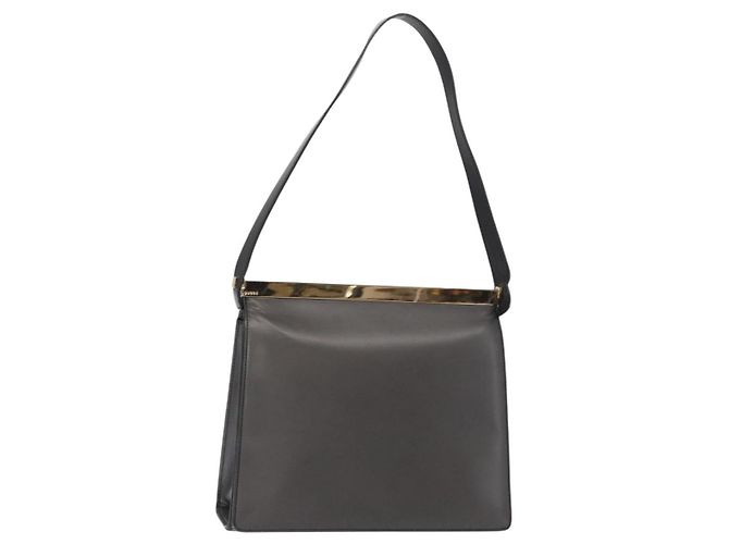 Gucci Borsa a Spalla in Pelle Nera e Oro Auth BA8638 Nero D'oro
