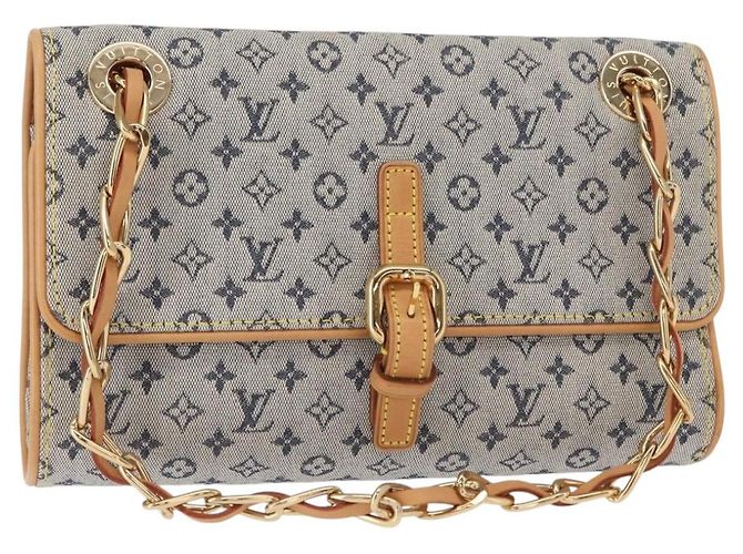 LOUIS VUITTON Monogram Mini Camille Chain Shoulder Bag Blue M92002 Auth 154228SM Bleu