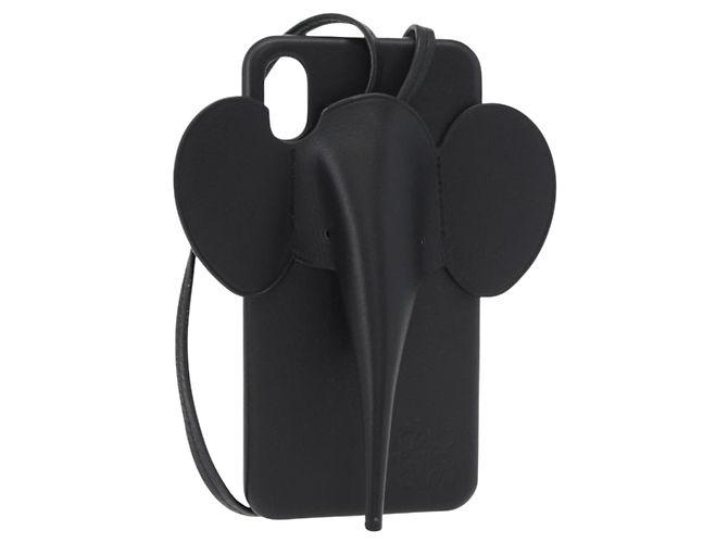 Capa para iPhone LOEWE em couro preto Auth bs31448