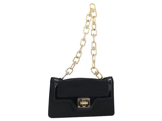 Borsa a Spalla GIVENCHY in Raso Nero e Oro Auth ka890 D'oro