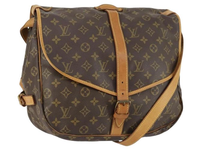LOUIS VUITTON Bolsa de Ombro Monogram Saumur 35 M42254 LV Auth 155167