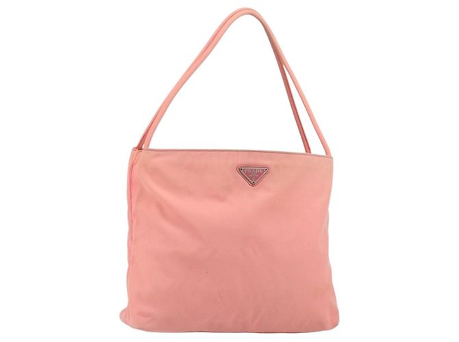 Bolsa de Ombro PRADA em Nylon Rosa Auth ti3519
