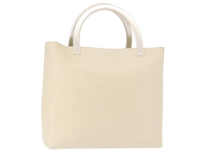 PRADA Sac à main en cuir blanc Auth 156869