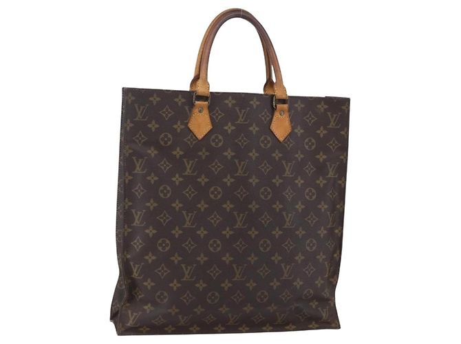 LOUIS VUITTON Monogram Sac Plat Hand Bag M51140 LV Auth ep12119