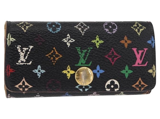 LOUIS VUITTON Monogram Multicolor Multicles 4 Key Case Black M93732 Auth 152246
