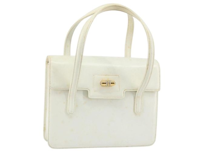 GUCCI Handtasche aus Leder in Weiß und Gold Auth 154583 Golden