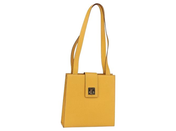 Céline Borsa a Spalla CELINE in Pelle Giallo Oro Auth 153948 D'oro