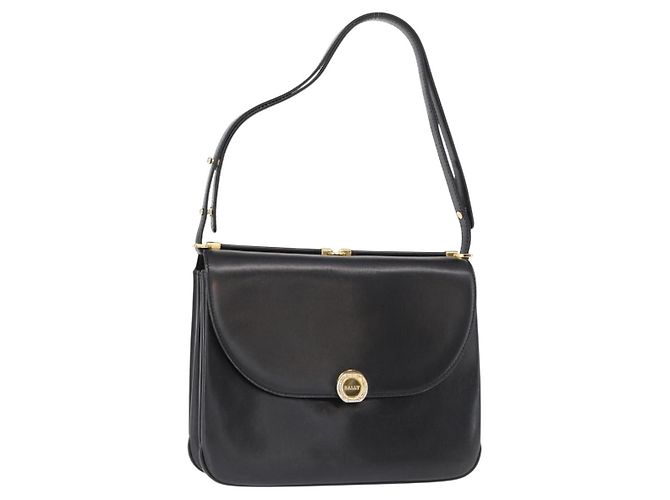 BALLY Borsa a Spalla in Pelle Nera e Oro Auth BA7813 Nero D'oro