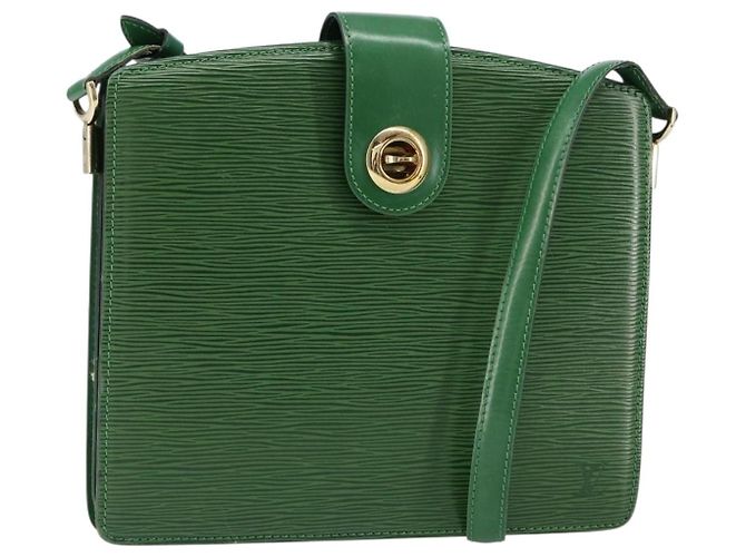 LOUIS VUITTON Bolsa de Ombro Capuchin Epi Verde M52344 LV Auth BA7926