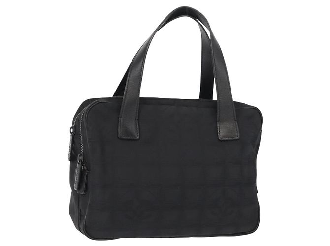 CHANEL Nuova Borsa da Viaggio in Nylon Nera CC Auth ki6162 Nero