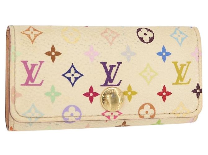 LOUIS VUITTON Monogramm Multicolor Multicles 4 Schlüsseletui Weiß M93731 Auth 151171