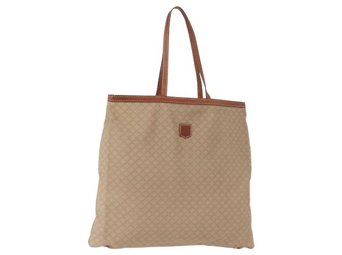 Céline CELINE Macadam Canvas Tote Bag PVC Beige Auth 151976
