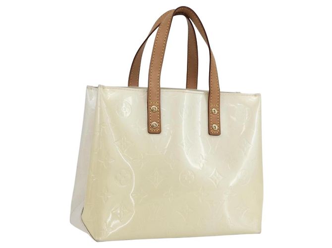 LOUIS VUITTON Sac à main Monogram Vernis Reade PM Perle M91336 LV Auth 153943V