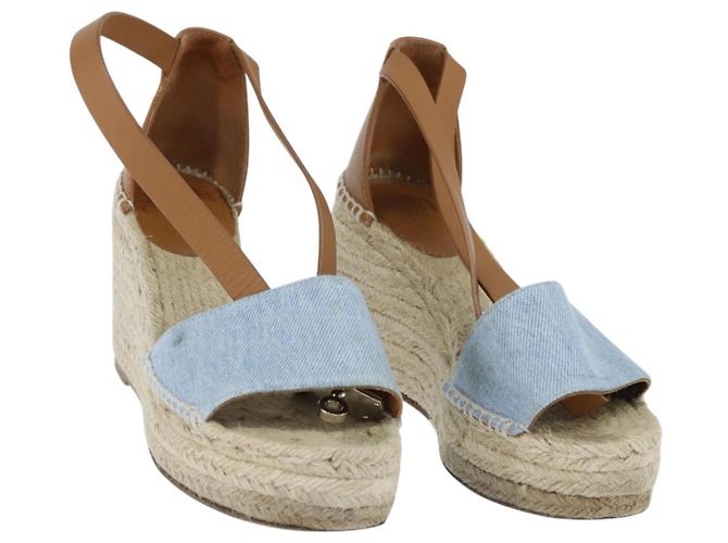 Hermès HERMES Tipoli Espadrilles Shoes Raffia Beige Auth BA6845