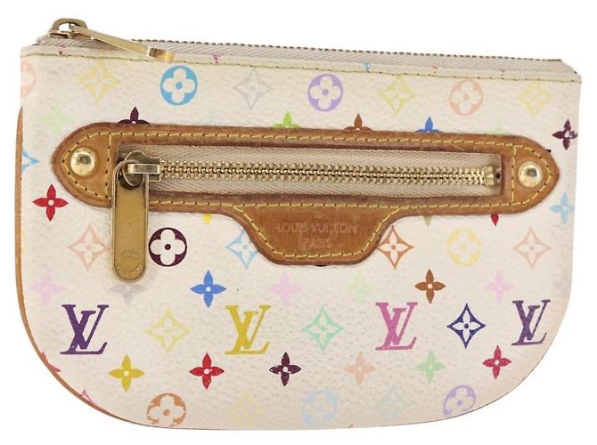 LOUIS VUITTON Monogram Multicolor Pochette MM Tasche Weiß M60028 LV Auth 146245