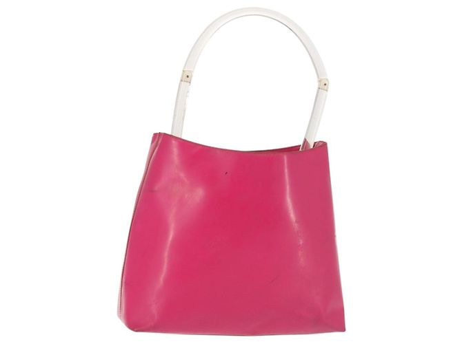 Bolsa de Ombro PRADA em Couro Rosa Claro Auth 143274