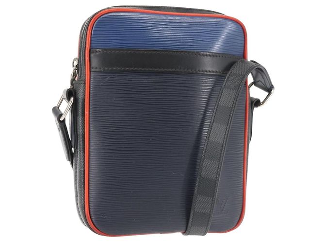 LOUIS VUITTON Borsa Danube PM Epi Damier Graphite Navy M51460 Auth LV BA6348 Blu navy