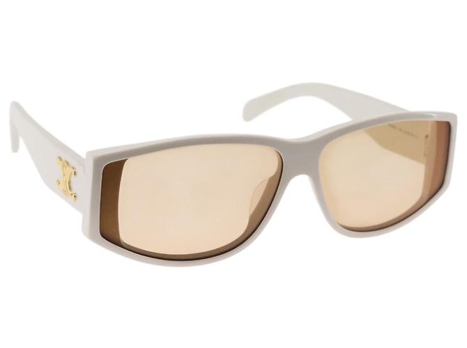 Céline Occhiali da sole CELINE Triomphe in plastica bianchi CL40227U Auth 146039 Bianco