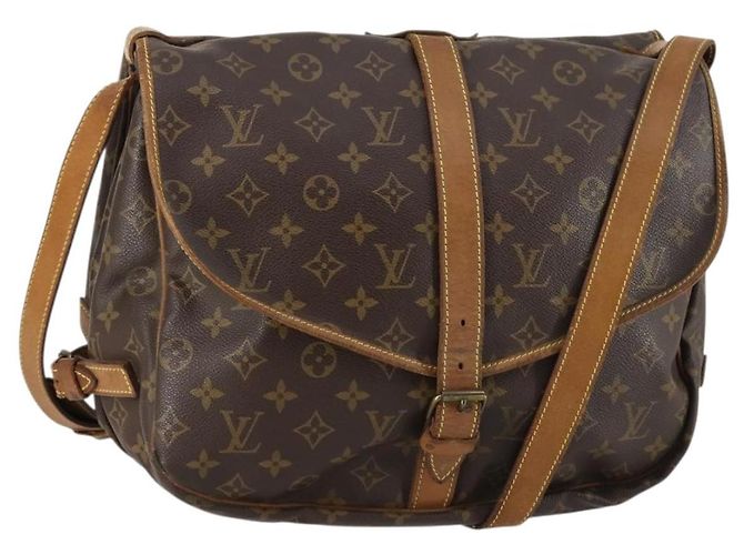 LOUIS VUITTON Bolsa de Ombro Monogram Saumur 35 M42254 LV Auth gh978