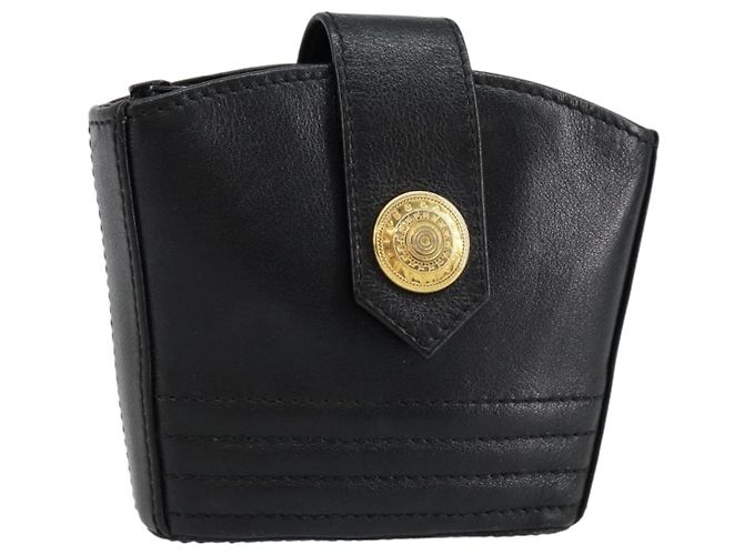Monedero de cuero negro SAINT LAURENT Auth am9233