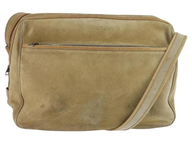 Borsa a Spalla LOUIS VUITTON Suede Beige LV Auth bs30621