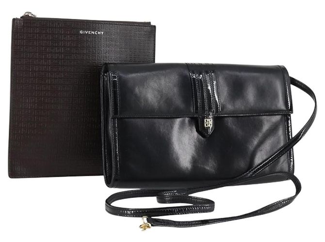 Bolso de Hombro GIVENCHY de Cuero 2Set Negro Auth SW1560