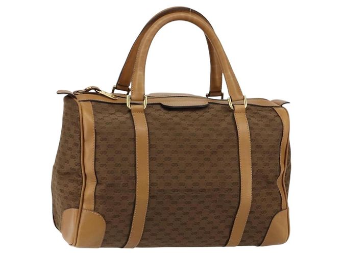 Gucci Borsa Boston Micro GG in tela beige e oro Auth ep11245 D'oro