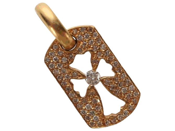 Chrome Hearts Tiny Cutout Cross Charm 22K Gold Auth 152458SM