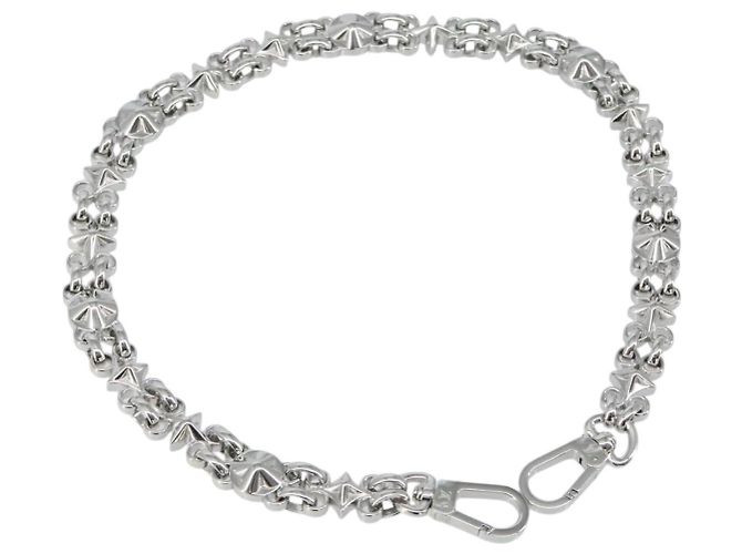 LOUIS VUITTON Cinghia a catena in metallo 23,6"" Argento LV Auth 150645