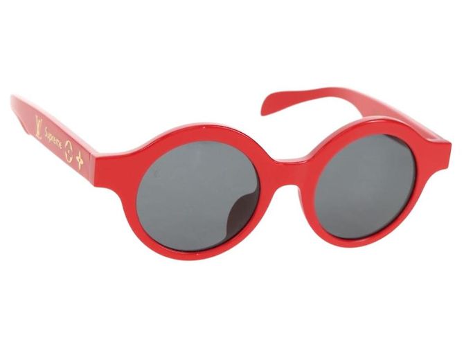 LOUIS VUITTON LV �~ Supreme Sunglasses plastic Red LV Auth 128513M