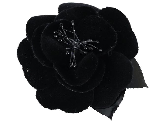 Spilla CHANEL Velluto Nero CC Auth BA7736