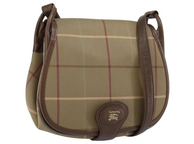 Autre Marque Borsa a Spalla Burberrys Nova Check in Tela Beige Oro Auth th6370 D'oro
