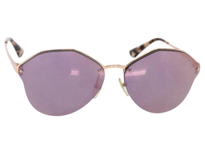 Occhiali da sole PRADA metallo plastica Viola Champagne Oro Auth BA6880 D'oro Porpora