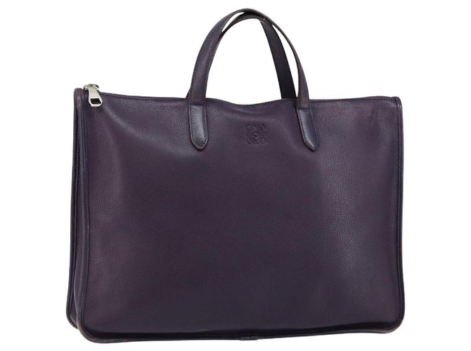 LOEWE Tote Bag aus Leder lila Silber authentisch ep11409