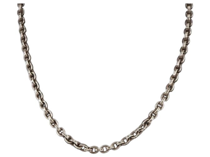 Colar de corrente de papel Chrome Hearts Ag925 18 polegadas Prata Auth 142426M
