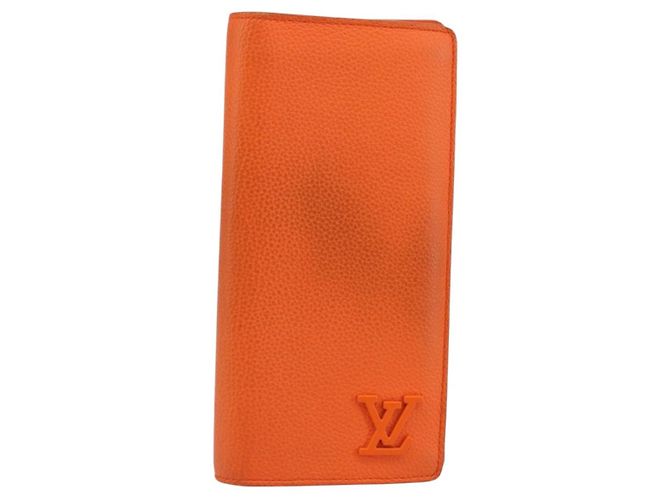 LOUIS VUITTON Aerogram Cartera Braza Monedero Largo Naranja M81153 Auth BA6692
