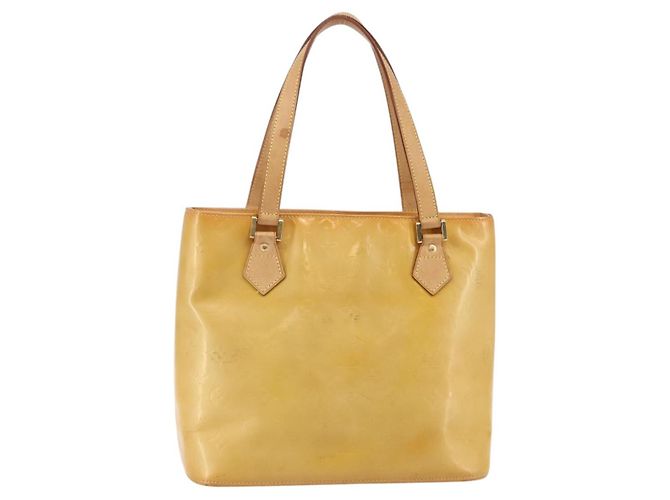 LOUIS VUITTON Sac à main Monogram Vernis Houston Beige M91004 LV Auth 145003