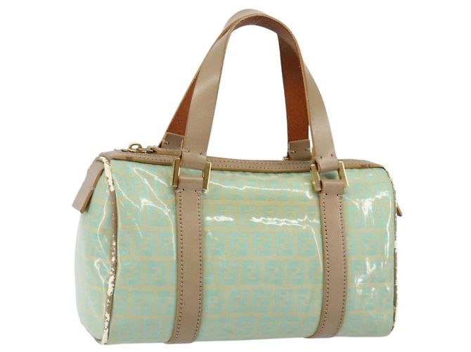 Sac à main en toile Zucchino FENDI or vert clair Auth 144431 Doré