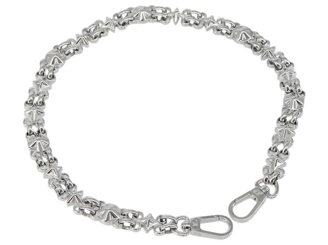 LOUIS VUITTON Chain Shoulder Strap metal 23.2"" Silver LV Auth 150649 Silvery