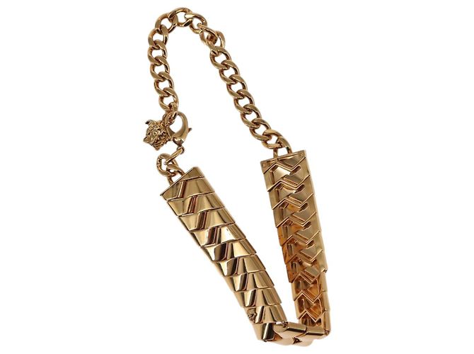 Collana VERSACE metallo oro Auth am9188 D'oro
