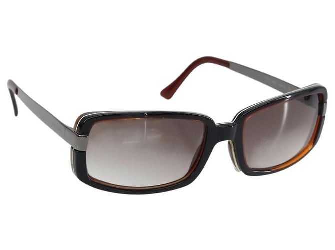 Bulgari BVLGARI Sunglasses plastic Brown Auth BA8842