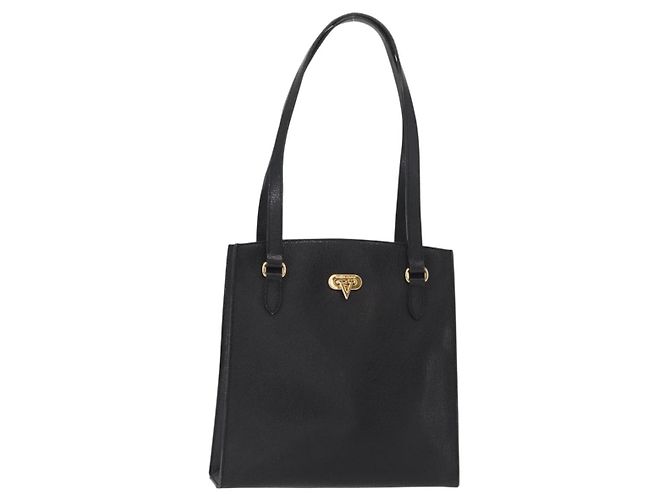 Borsa a Spalla in Pelle Nera e Oro VALENTINO Auth bs31441 Nero D'oro