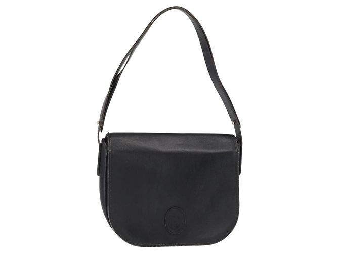 Borsa a spalla con catena Christian Dior in pelle nera e oro Auth ka658 Nero D'oro