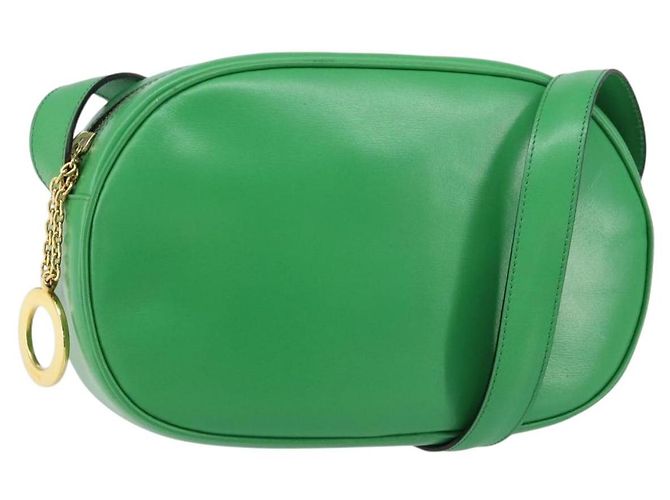 Céline Bolsa de Ombro CELINE em Couro Verde Dourado Auth 155324