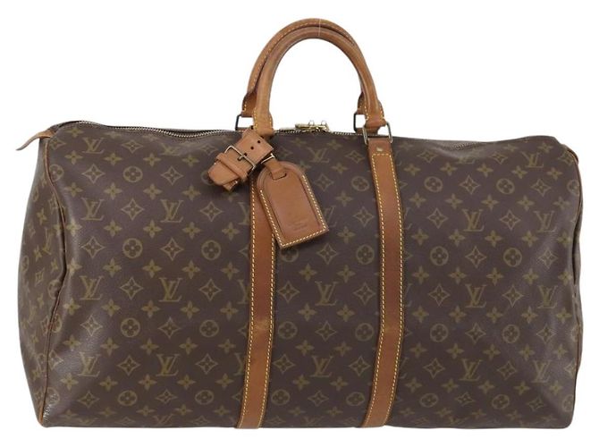 LOUIS VUITTON Monogram Keepall 55 Boston Bag M41424 LV Auth yk19654