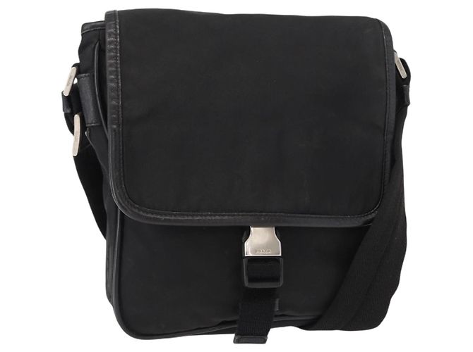 Borsa a Spalla PRADA Nylon Nero Argento Autentica ka045