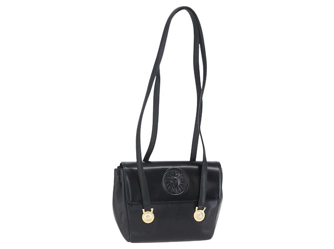 Borsa a Spalla Gianni Versace in Pelle Nera e Oro Auth BA7818 Nero D'oro